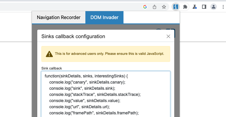 Configuring callbacks