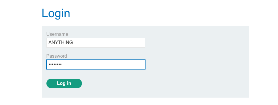 Logging in with an invalid username and password