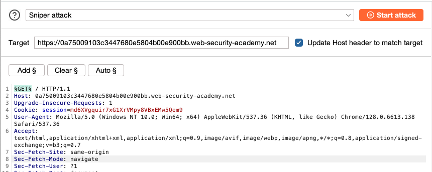 Set HTTP method payload position