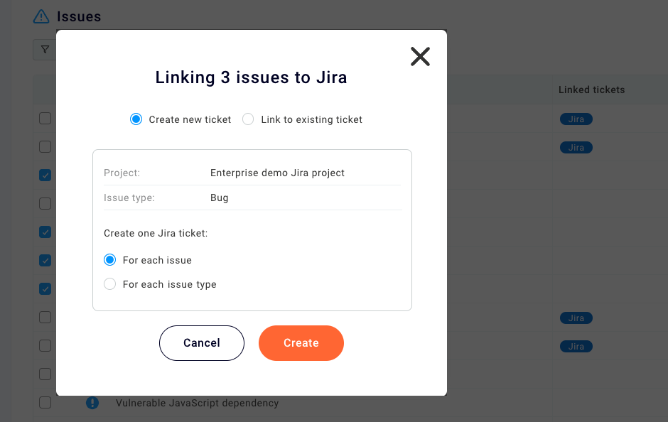 Selecting multiple issues