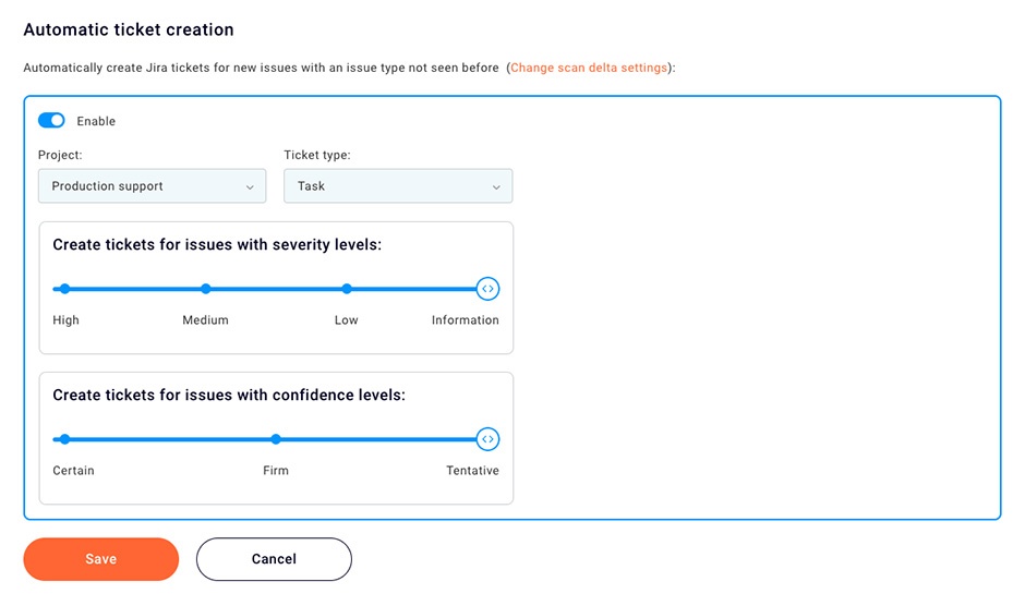 Enable automatic ticket creation for Jira