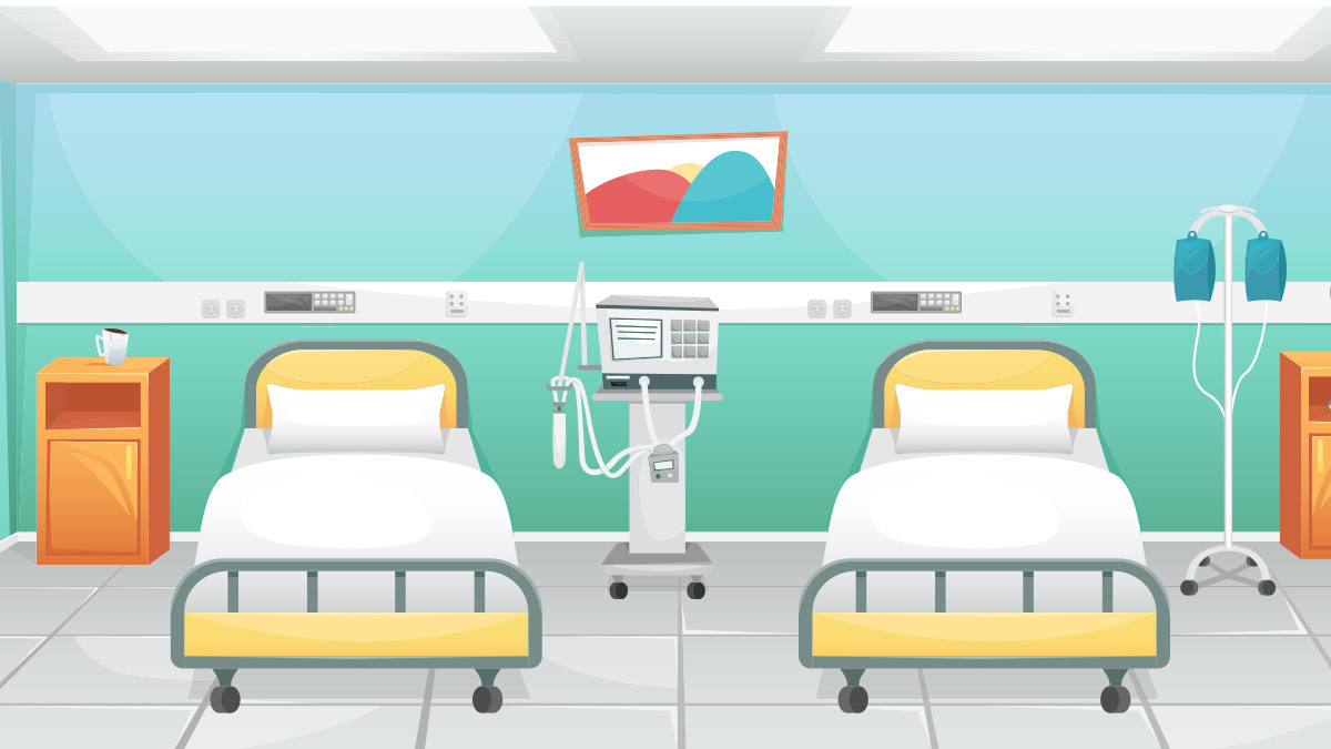 Hospital beds with ventilator