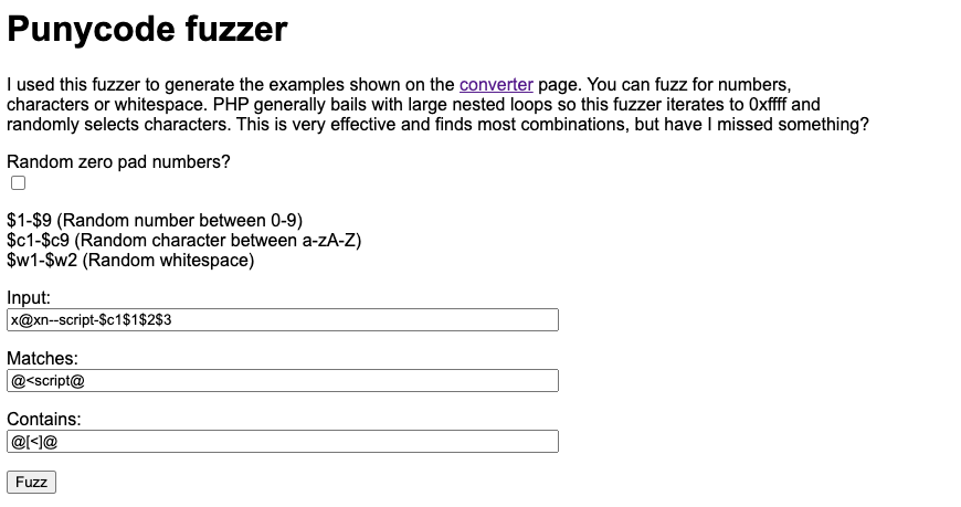 Punycode fuzzer