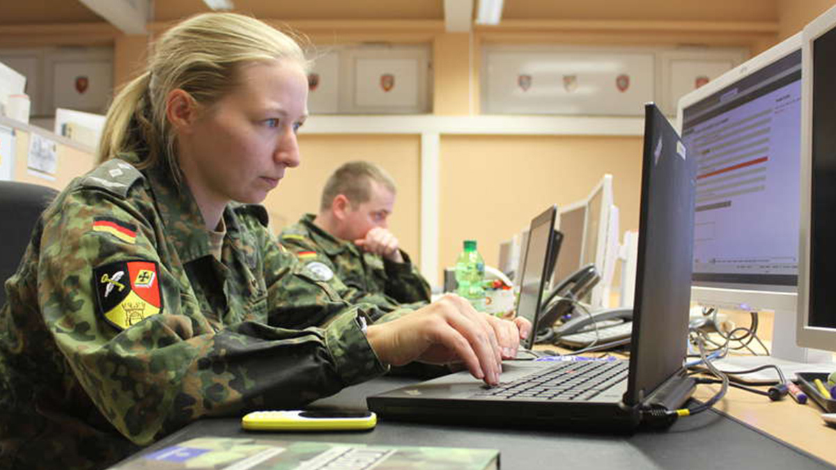 Security professionals at the Bundeswehr's cybersecurity center in Germany