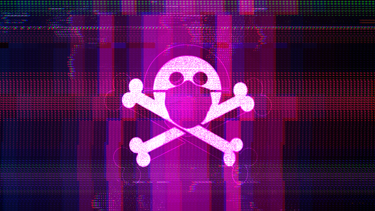 Skull crossbones purple background