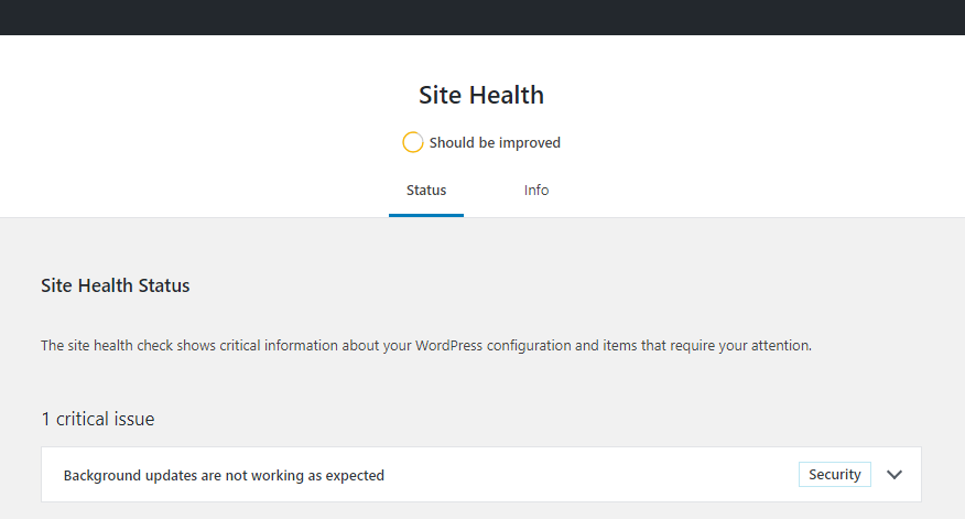 WordPress Site Health was launched in February 2019