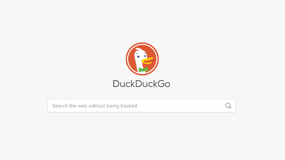 The DuckDuckGo homepage