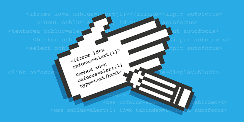 XSS cheatsheet graphic with code written on a hand