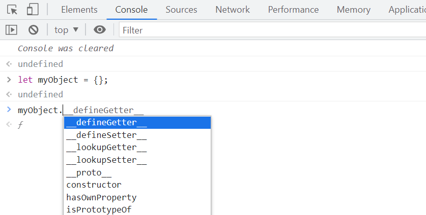 Inspecting prototypal inheritance in the browser console